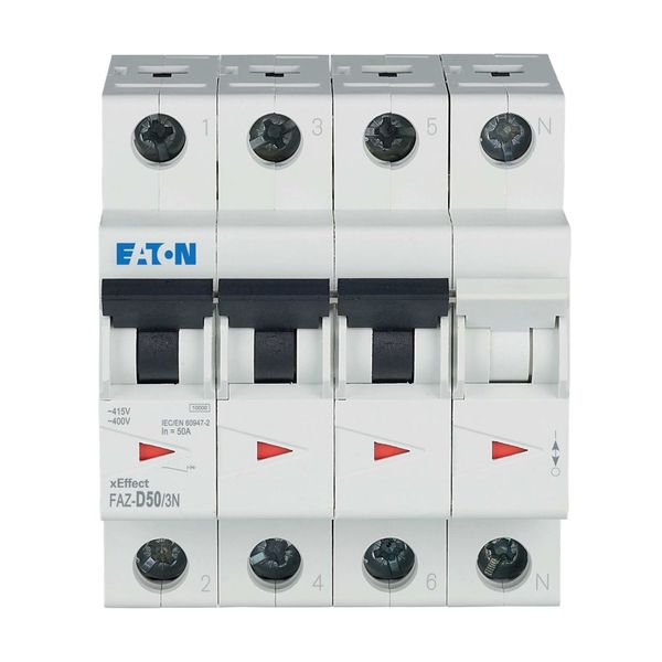 Miniature circuit breaker (MCB), 50 A, 3p+N, characteristic: D image 7