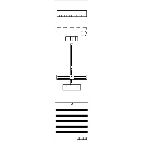 DF17G1 Meter panel, Field width: 1, Rows: 0, 1050 mm x 250 mm x 160 mm, IP2XC image 100