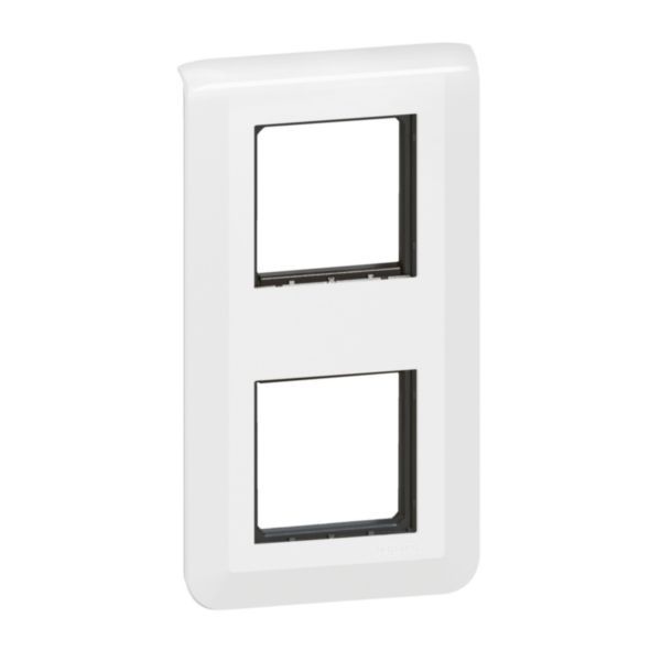 Mosaic plate with support for 2 x 2 vertical mounting modules - white image 1