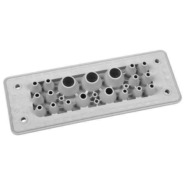 MH24 F30-2 IP66 RAL7035 grey cable entry plate UL94 V-0 image 1