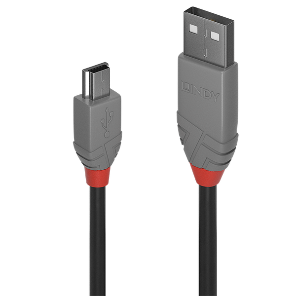 0.5m USB 2.0 Type A to Mini-B Cable, Anthra Line USB Type A Male to Mini-B Male image 1