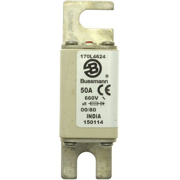 Fuse-link, high speed, 50 A, AC 660 V, size 00, 30 x 51 x 98 mm, aR, DIN, IEC, single indicator image 14