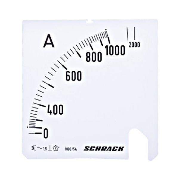 Scale Plate, 72x72mm, 1000/2000/5A AC image 1