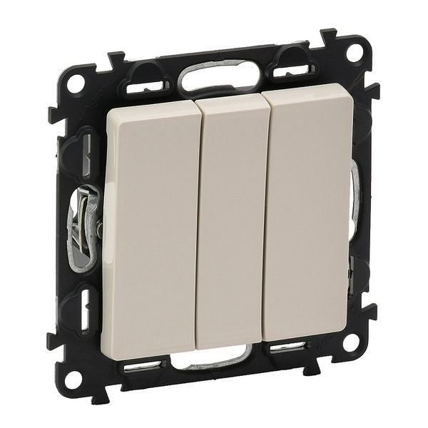 3-gang one-way switch Valena Life - 10 AX - 250 V~ - with cover plate - ivory image 1