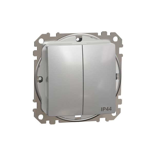 Sedna Design & Elements, 2-circuits switch 10AX, professional, aluminium image 4