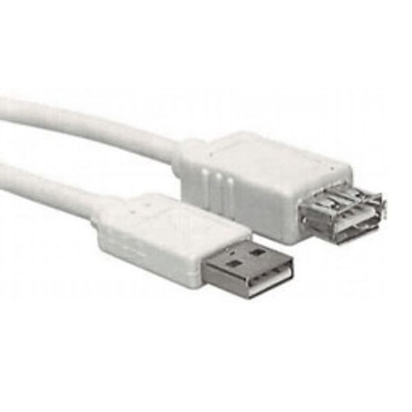 USB 2.0 A-A Extensioncable, A male - A female, Grey, 5m image 1