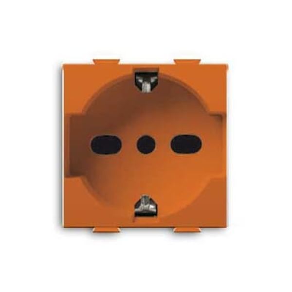 2P+E socket outlet, 16A - 250V~, P30/17 type, ORANGE Italian type Bipasso Orange - Chiara image 1