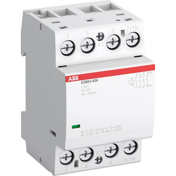 ESB63-40N-06 Installation Contactor (NO) 63 A - 4 NO - 0 NC - 230 V - Control Circuit 400 Hz image 1