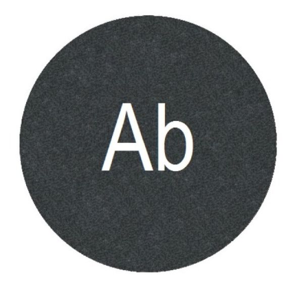 Button plate flat with inscription black with white "Ab" image 1