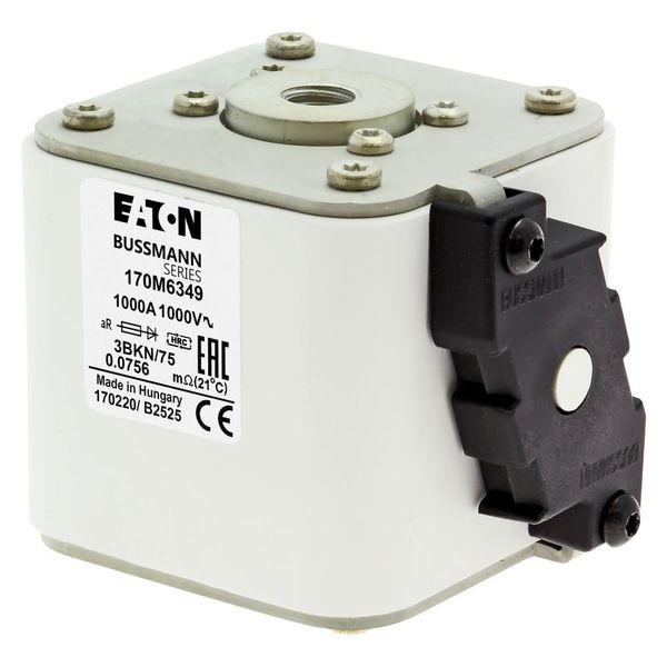 Fuse-link, high speed, 1100 A, AC 1000 V, size 3, 76 x 92 x 76 mm, aR, IEC, UL, single indicator image 10