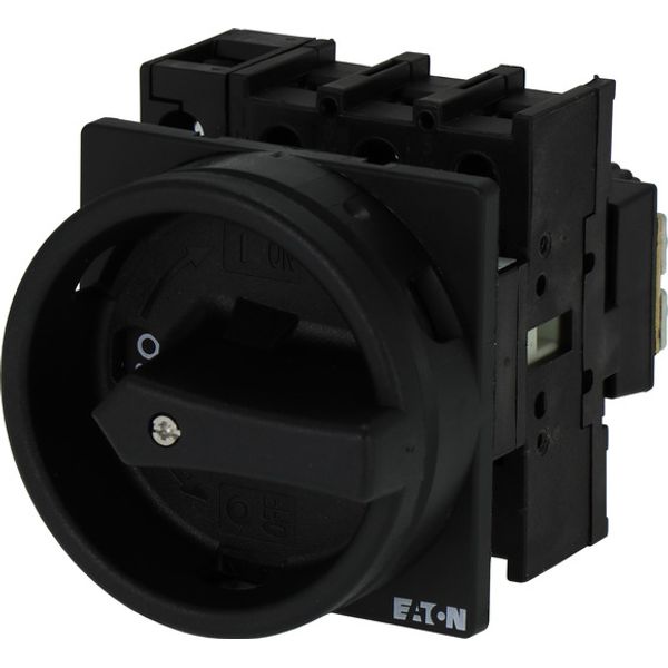 Main switch, P1, 40 A, flush mounting, 3 pole, 1 N/O, 1 N/C, STOP function, With black rotary handle and locking ring, Lockable in the 0 (Off) positio image 4