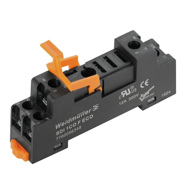 Relay socket, flat design, IP20, 1 CO contact , 12 A, Screw connection image 1