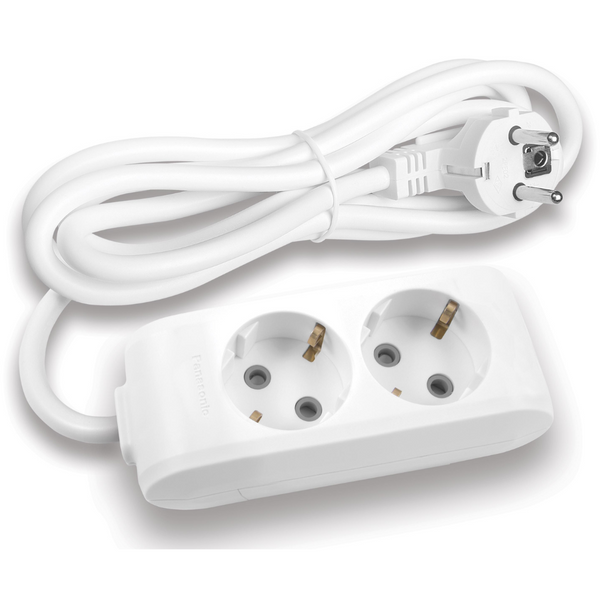 X-tendia White Two Gang Earth Socket with Cable CP image 1