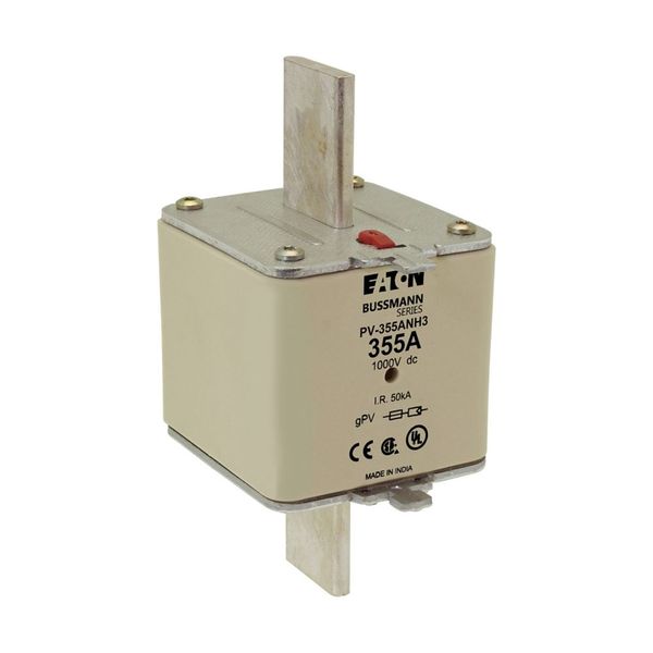 Fuse-link, high speed, 355 A, DC 1000 V, NH3, gPV, UL PV, UL, IEC, dual indicator image 34