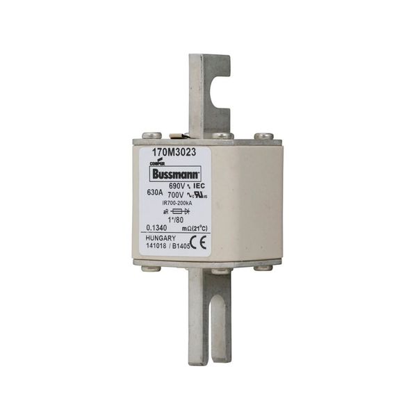 Fuse-link, high speed, 630 A, AC 690 V, compact DIN 1, 45 x 45 x 104 mm, aR, DIN, IEC, single indicator image 9