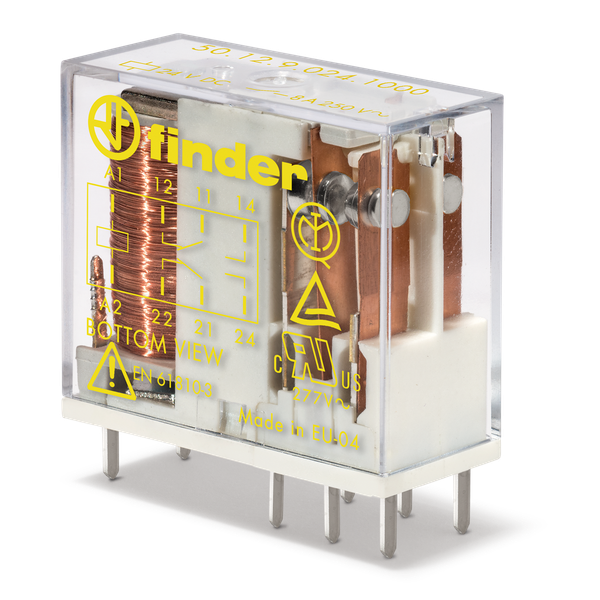 Forcibly guided contacts relay 5mm.pinning 2CO 8A/5VDC/AgNi+Au (50.12.9.005.5000) image 1