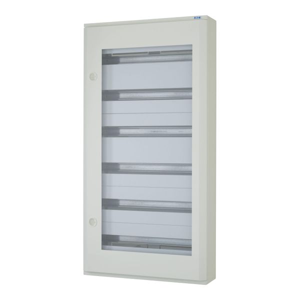 Complete surface-mounted flat distribution board with window, white, 24 SU per row, 6 rows, type C image 3