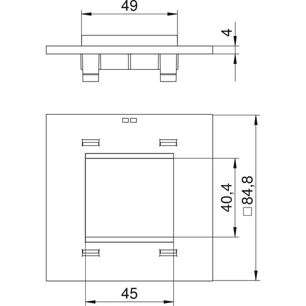 T8NL P45 7035 Cover plate single Modul 45 for T4L/T8NL image 2