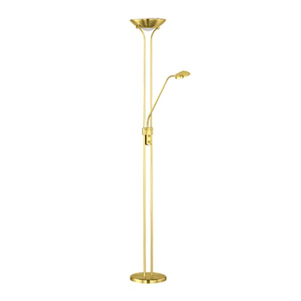 Spock LED floor lamp uplighter matt brass image 1