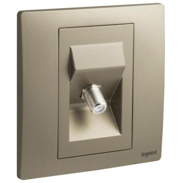 Mallia Senses - 1 gang "F" Type terminal TV socket outlet - Dark Bronze image 1