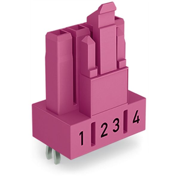Socket for PCBs straight 4-pole pink image 2