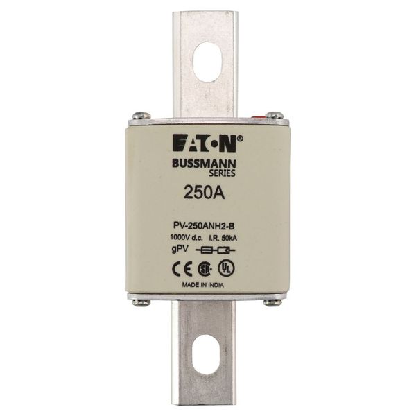 Fuse-link, high speed, 250 A, DC 1000 V, NH2, gPV, UL PV, UL, IEC, dual indicator, bolted tag image 34