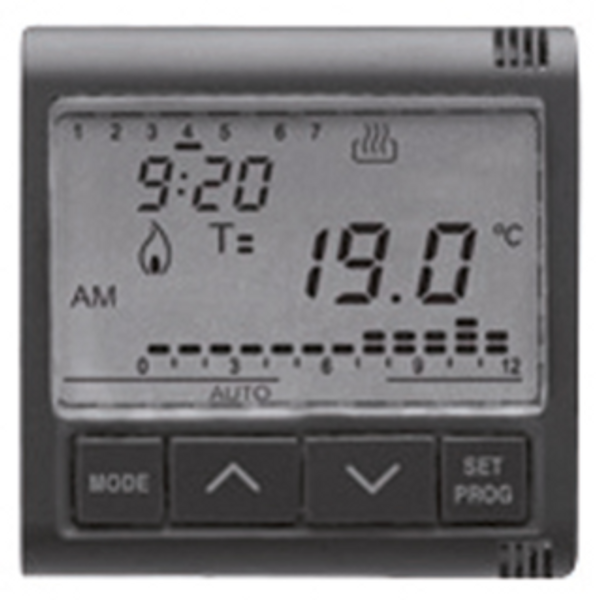 TIMED THERMOSTAT DAILY/WEEKLY - 230V ac - 50/60HZ - 2 MODULES - PLAYBUS image 1