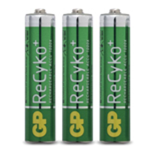 Three recharg.batteries Ni-MH 1,2V 800mA image 1