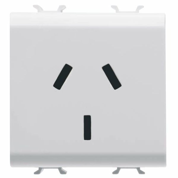 ARGENTINIAN STANDARD SOCKET-OUTLET 250V ac - 2P+E 10A - 2 MODULES - GLOSSY WHITE - CHORUSMART image 2