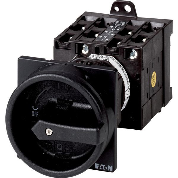 Main switch, T3, 32 A, rear mounting, 3 contact unit(s), 6 pole, STOP function, With black rotary handle and locking ring, Lockable in the 0 (Off) pos image 2