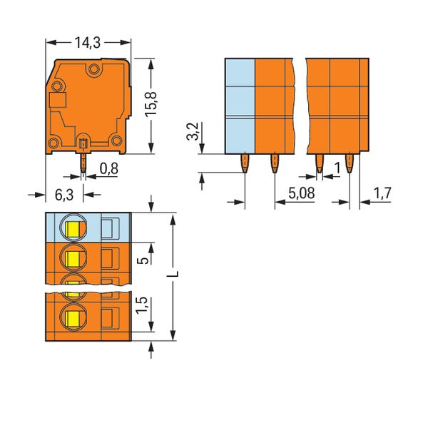 PCB terminal block 2.5 mm² Pin spacing 5.08 mm orange image 4