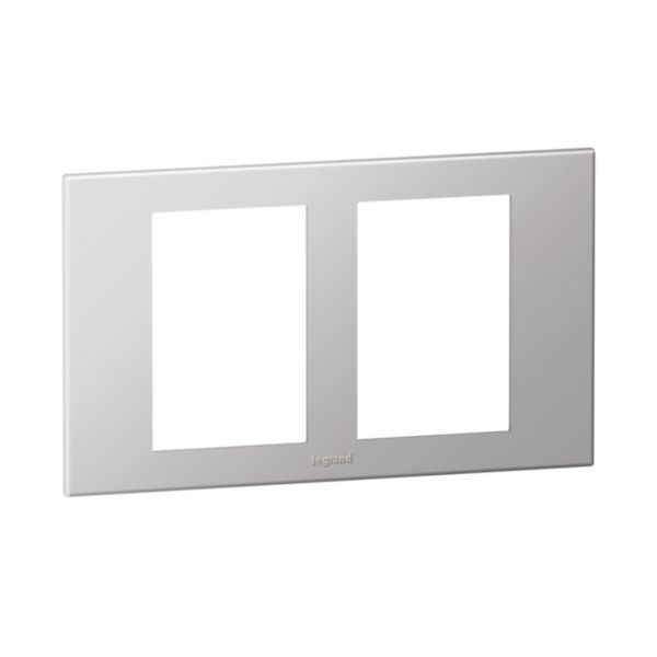 Arteor Surround Plate 2 Gang 2 x 3 Module Square Soft Alu image 1