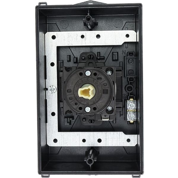 Main switch, T0, 20 A, surface mounting, 2 contact unit(s), 3 pole, 1 N/O, Emergency switching off function, Lockable in the 0 (Off) position, hard kn image 50