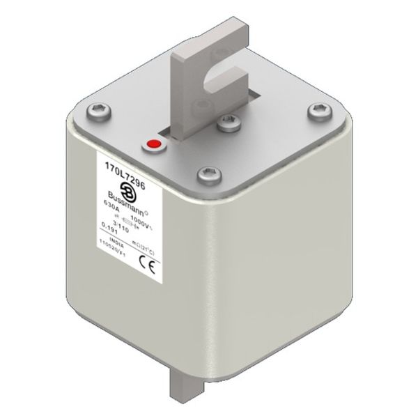 Fuse-link, high speed, 630 A, AC 1000 V, Size 3, 76 x 76 x 150 mm, aR, IEC, single indicator image 3