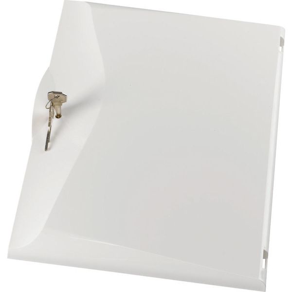 Plastic door, white, +lock, for 4-row distribution board image 2