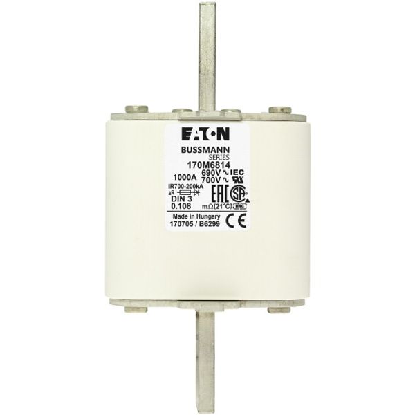 Fuse-link, high speed, 2500 A, AC 300 V, size 3, 92 x 140 x 52 mm, aR, IEC, single indicator image 1