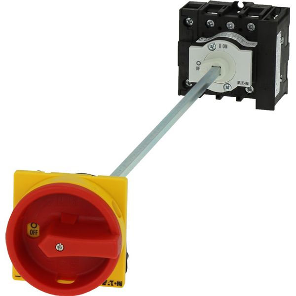 Main switch, P1, 40 A, rear mounting, 3 pole + N, 1 N/O, 1 N/C, Emergency switching off function, Lockable in the 0 (Off) position, With metal shaft f image 3
