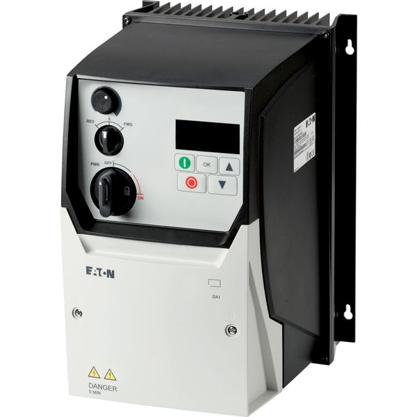 Variable frequency drive, 230 V AC, 3-phase, 18 A, 4 kW, IP66/NEMA 4X, Radio interference suppression filter, OLED display, Local controls image 3