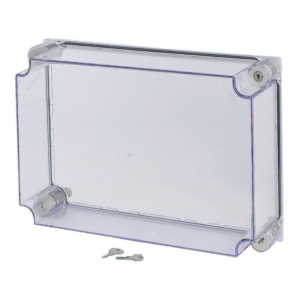 Cap, transparent smoky gray, lockable, HxWxD=250x375x100mm image 3