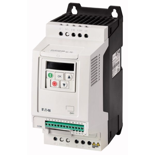 Variable frequency drive, 500 V AC, 3-phase, 2.1 A, 0.75 kW, IP20/NEMA 0, 7-digital display assembly (coated board) image 1