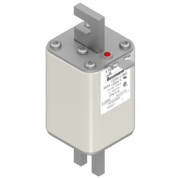 Fuse-link, high speed, 550 A, AC 1250 V, size 1, 53 x 66 x 138 mm, aR, DIN, IEC, type T indicator image 3