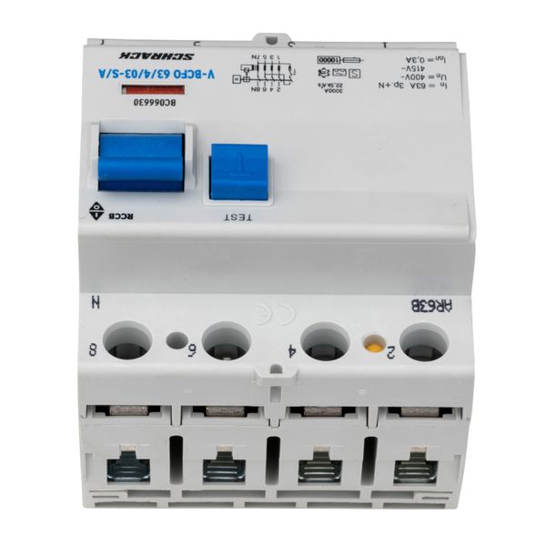 Residual current circuit breaker 63A, 4-p, 300mA,type S, A,V image 1