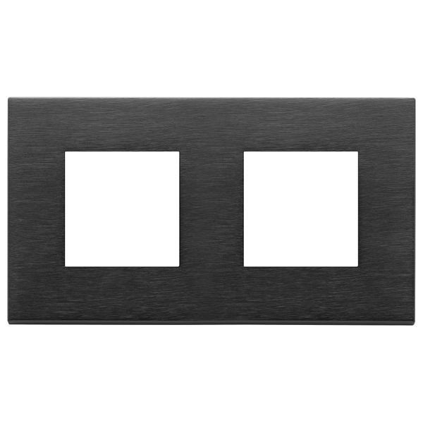 Plate 4M (2+2)x71mm metal  brushed black image 1