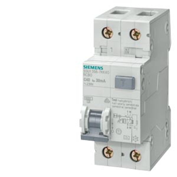 RCBO, 4.5 kA, 1P+N, Type AC, 30 mA, C-Char, In: 10 A, Un AC: 230 V image 1