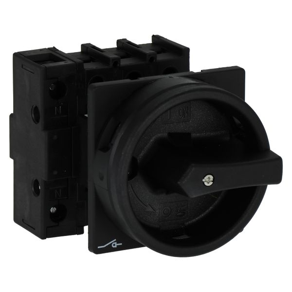 Main switch, P1, 40 A, flush mounting, 3 pole, 1 N/O, 1 N/C, STOP function, With black rotary handle and locking ring, Lockable in the 0 (Off) positio image 14