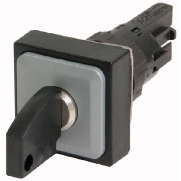 Control head with key, three-position, 25 x 25 mm, with/without lock, 45°, black Q25S3R-A4 (072382) image 2