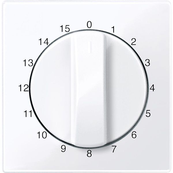 Central plate for timer insert 15 min, active white glossy, system M image 1