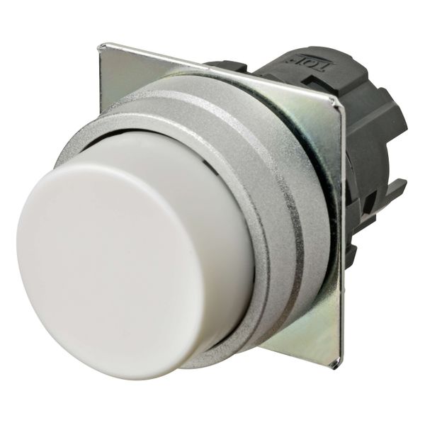 Pushbutton A22NZ Ø22, bezel brushed metal, PROJECTED, MOMENTARY, CAP C image 1
