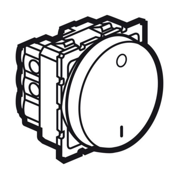 Arteor 1 Way 20AX Double Pole Switch 2 Module Round Magnesium image 1