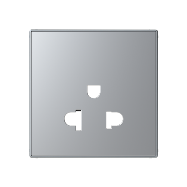 8538 PL Cover plate for Euroamerican socket outlet - Silver Socket outlet Central cover plate Silver - Sky Niessen image 1